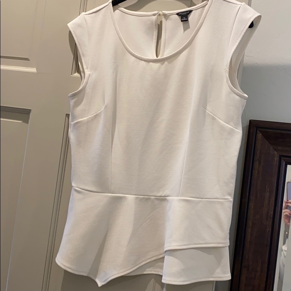 Peplum cap-sleeve top